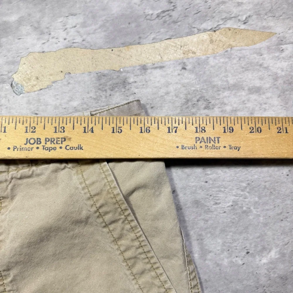 Vintage Banana Republic Safari Travel Fatigue Pants Khaki Tan Cotton 33x32